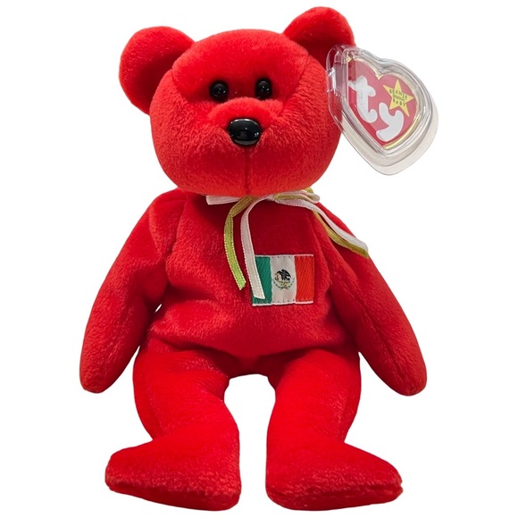 OSITO 1999 Ty Red Teddy Bear Plush Toy! - Picture 1 of 5
